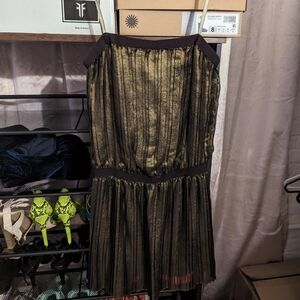 BCBGMaxAzria Metallic Gold Dress